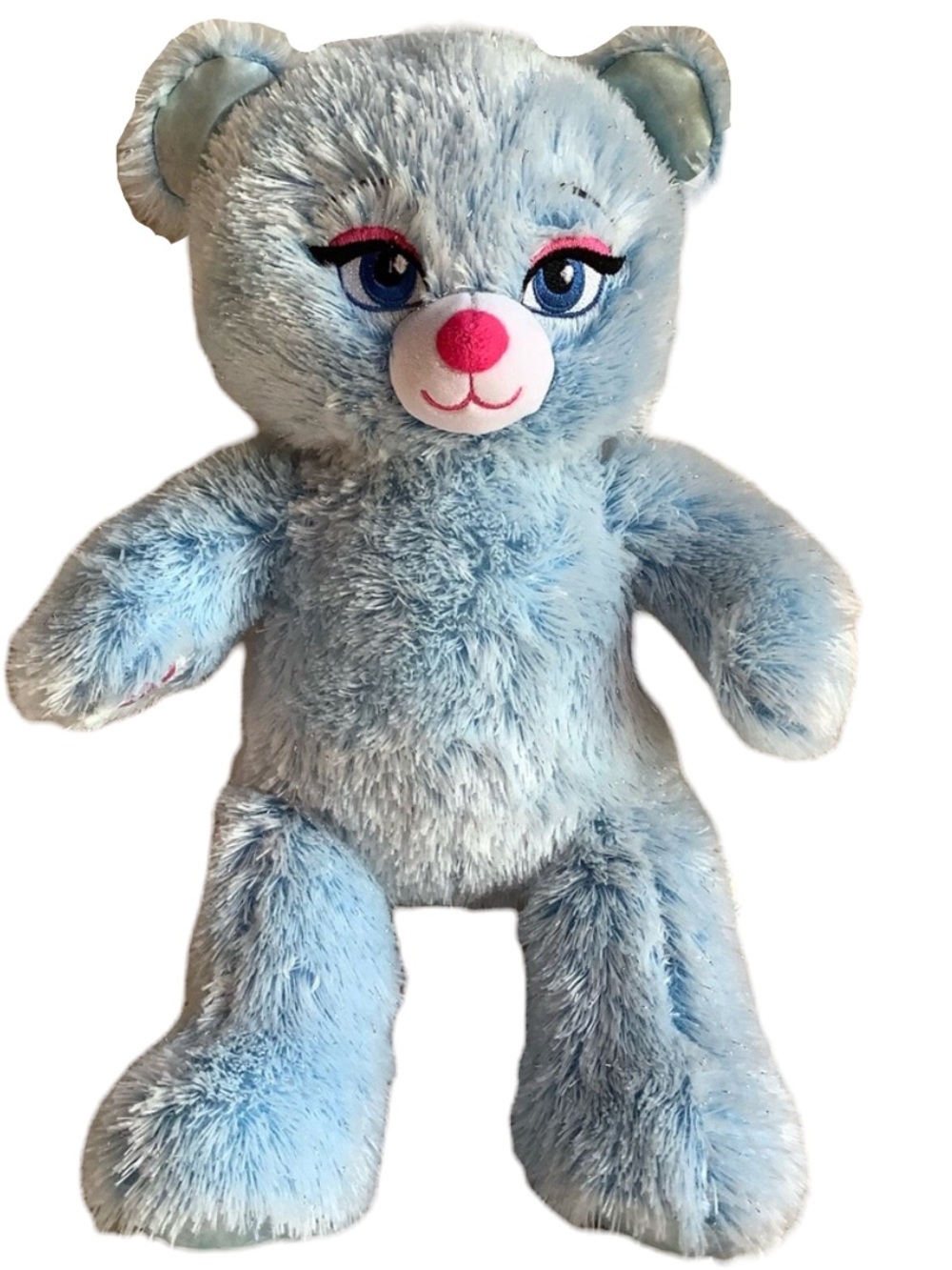 Build A Bear Workshop Disney Elsa Bear Frozen Plush Blue Sparkly Fur